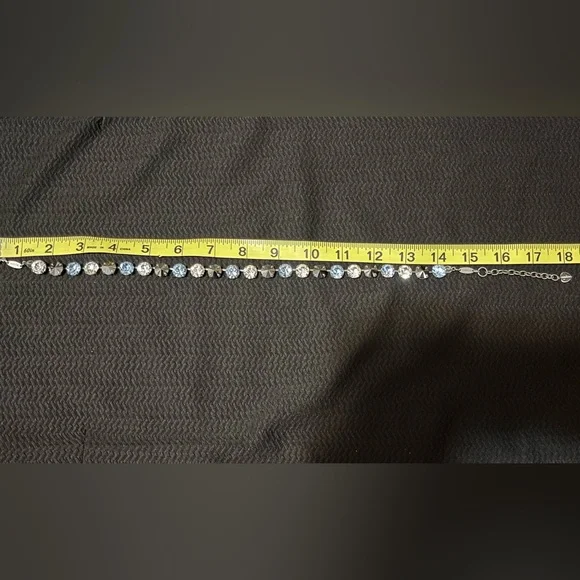 SABIKA CLASSICS CHOKER. CLEAR, BLUE AND BLACK SWAROVSKI CRYSTALS NEW! - Picture 2 of 7
